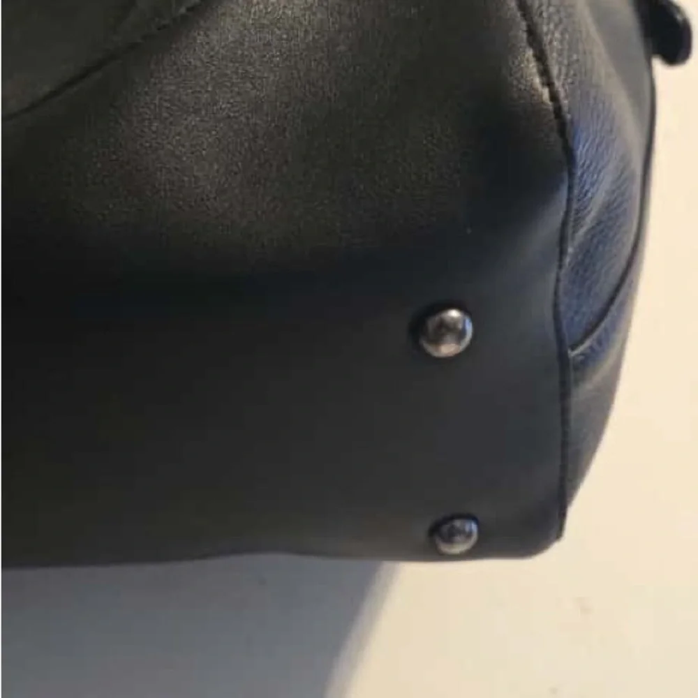 Sondra Roberts Black Leather Tote Bag